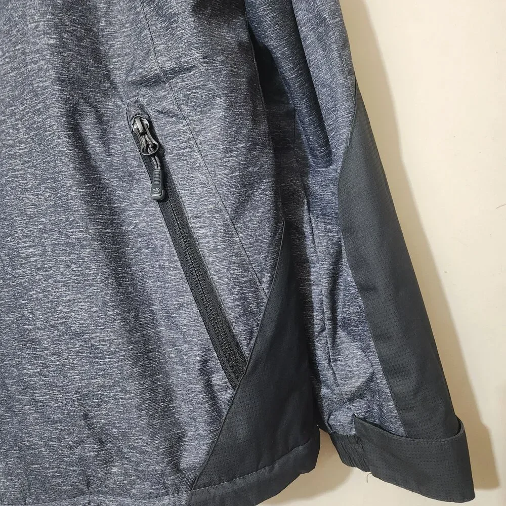 Zero Xposur Mens Large Black Heather Gray Softshell Zip Up Mid Weight Coat